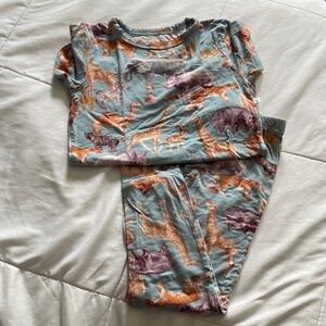 Posh Peanut Safari Animal Pajama Set - Green and Brown